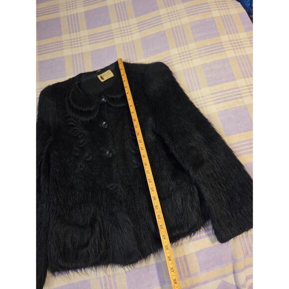 1940s Bearskin Chubby Mohair Cardigan Coat By Regina Hand Knitted Sweater Vtg - Picture 14 of 16